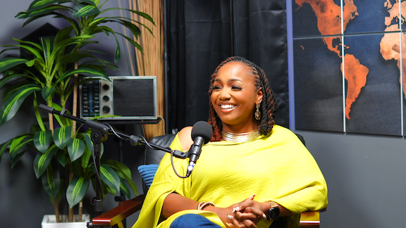 Sharona D. Henderson hosting the Still Yourself podcast